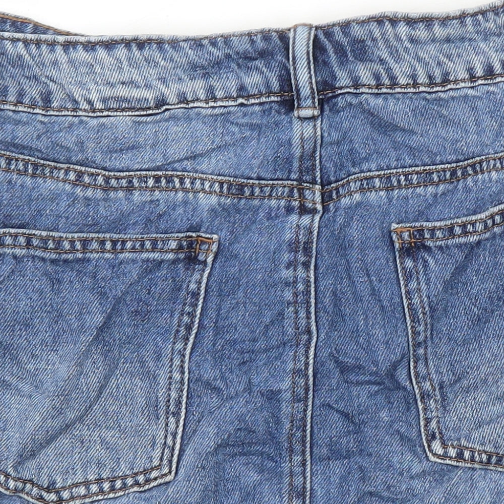 NEXT Womens Blue Cotton A-Line Skirt Size 10