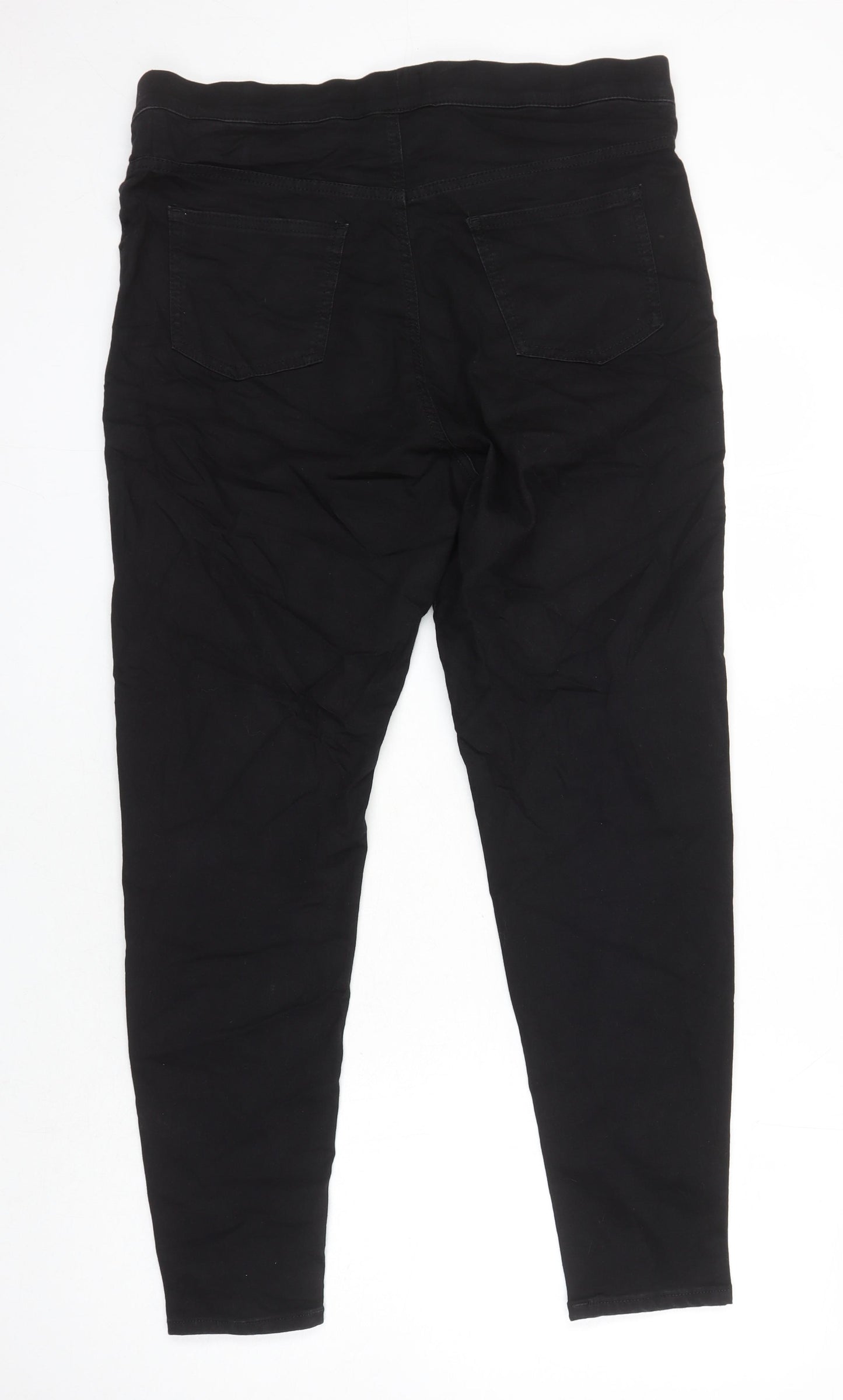 M&S Womens Black Cotton Jegging Jeans Size 16 L27 in Regular