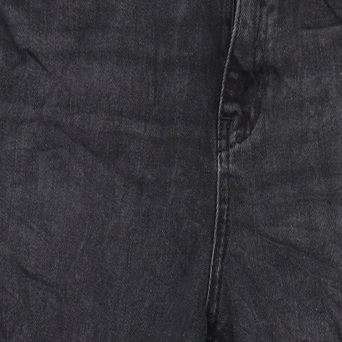 M&S Womens Black Cotton Mom Jeans Size 12 L24.5 in Regular