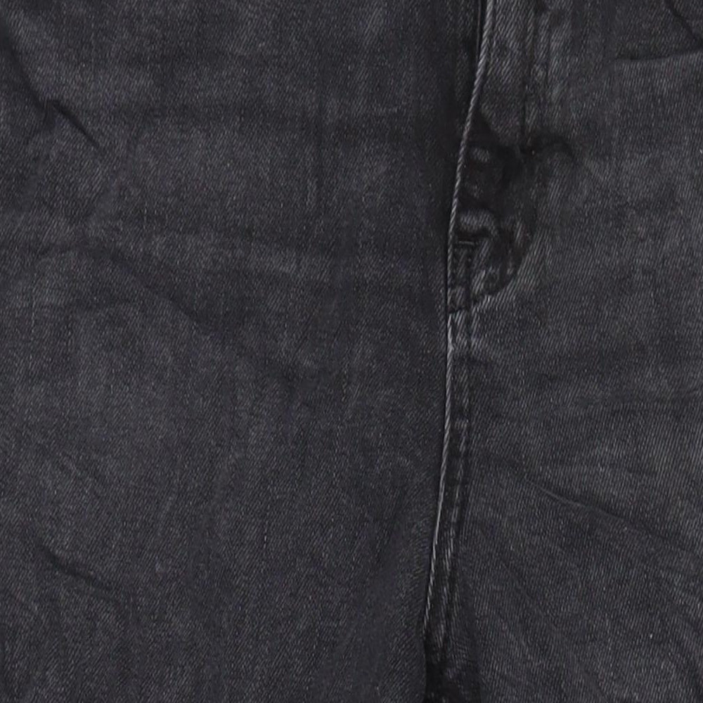 M&S Womens Black Cotton Mom Jeans Size 12 L24.5 in Regular