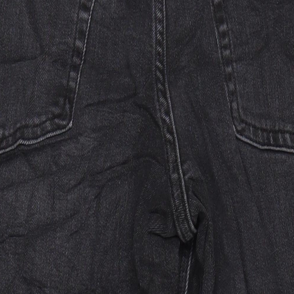 M&S Womens Black Cotton Mom Jeans Size 12 L24.5 in Regular