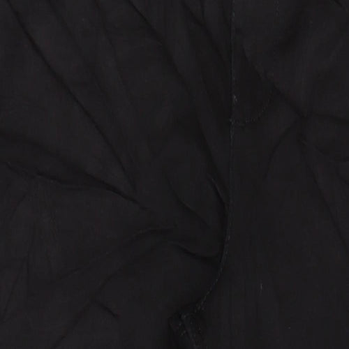 M&S Womens Black Cotton Straight Jeans Size 16 L28 in Regular