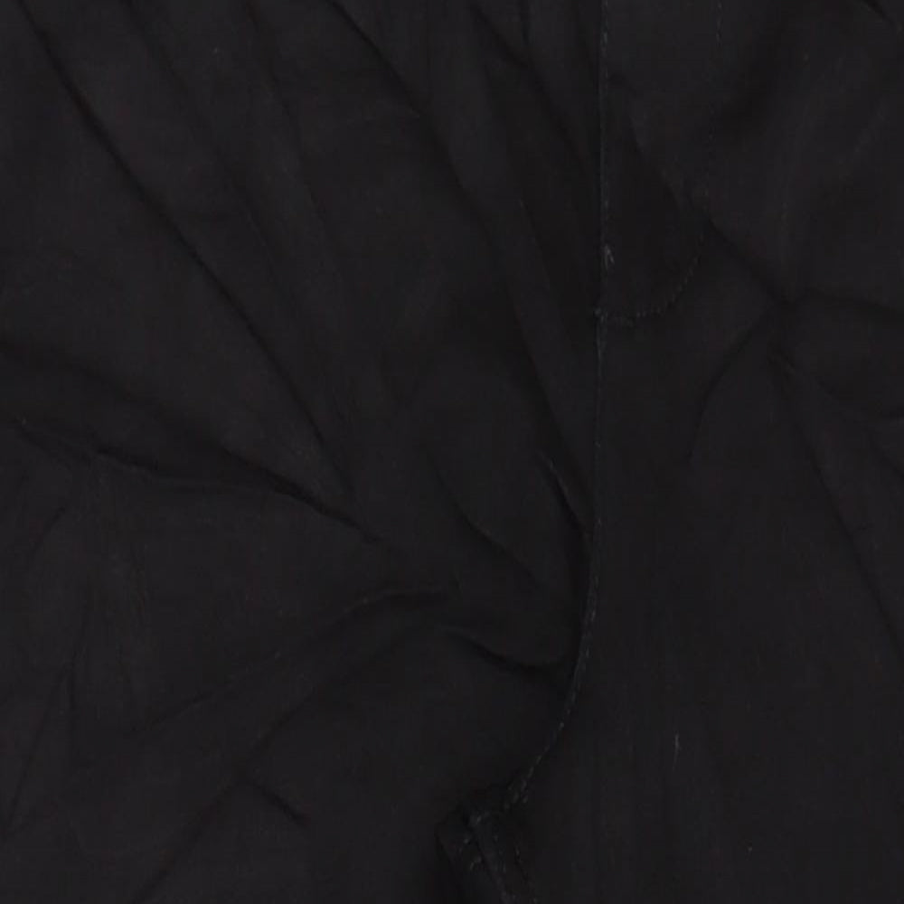 M&S Womens Black Cotton Straight Jeans Size 16 L28 in Regular