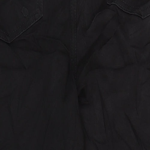 M&S Womens Black Cotton Straight Jeans Size 16 L28 in Regular