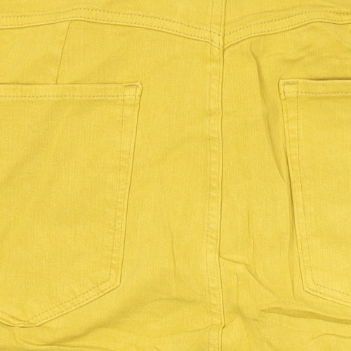 M&S Womens Yellow Cotton Bermuda Shorts Size 20 in L13 in Regular