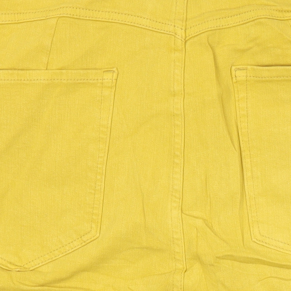 M&S Womens Yellow Cotton Bermuda Shorts Size 20 in L13 in Regular