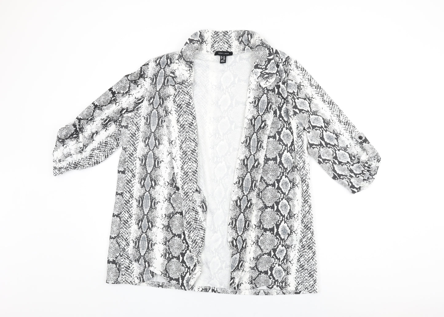 New Look Womens White Animal Print Jacket Size 14