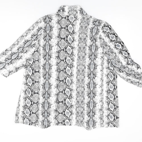 New Look Womens White Animal Print Jacket Size 14