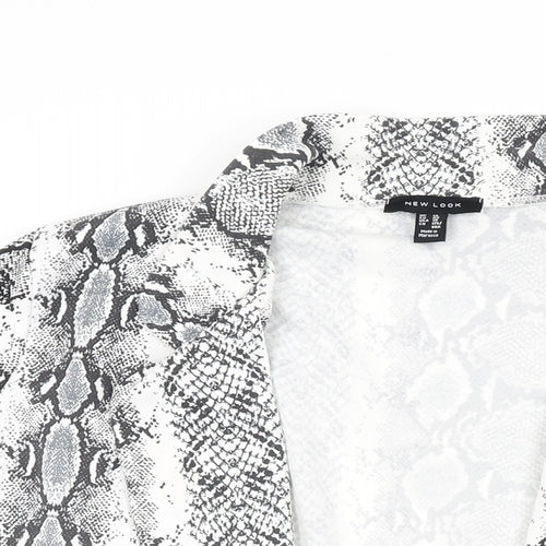 New Look Womens White Animal Print Jacket Size 14