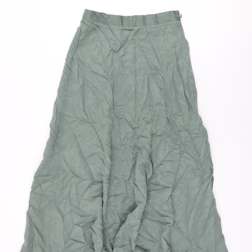 Country Casuals Womens Green Viscose Swing Skirt Size 10 Zip
