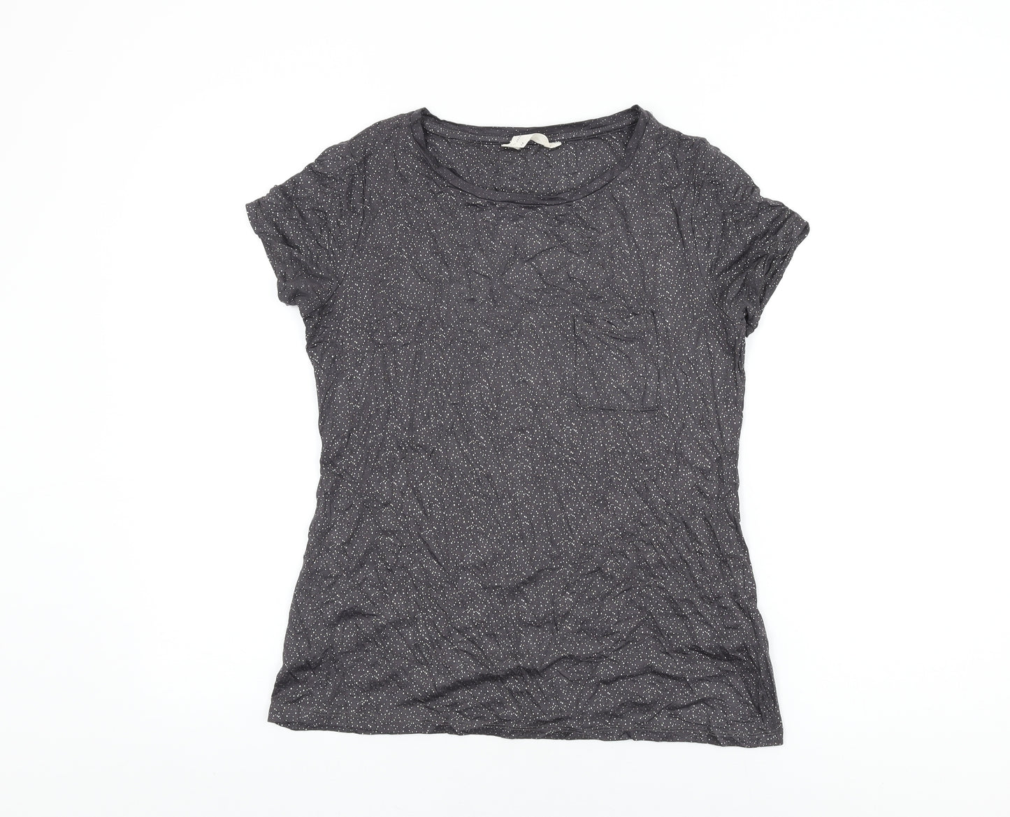 Marks and Spencer Womens Grey Solid Viscose Top Pyjama Top Size 14