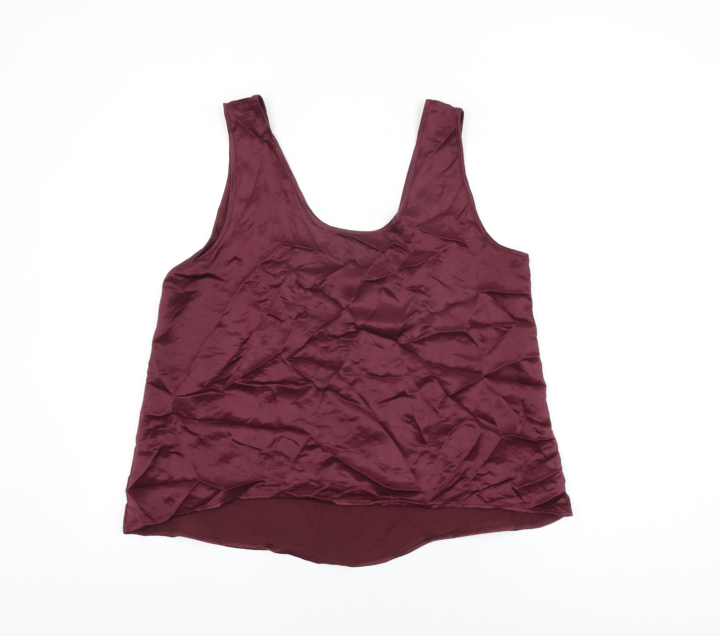 Zara Womens Purple Polyester Basic T-Shirt Size L Round Neck