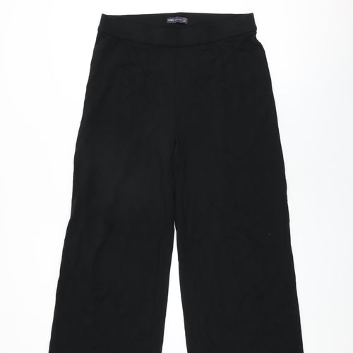 Marks and Spencer Womens Black Viscose Trousers Size 14 L28 in Regular