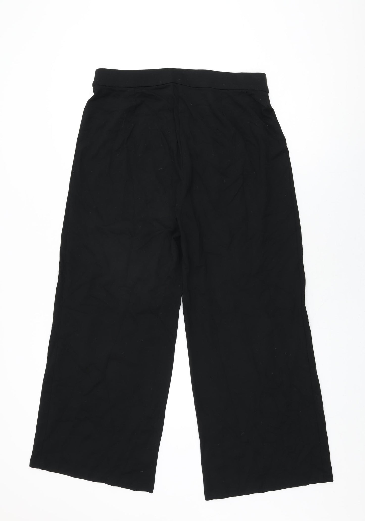 Marks and Spencer Womens Black Viscose Trousers Size 14 L28 in Regular