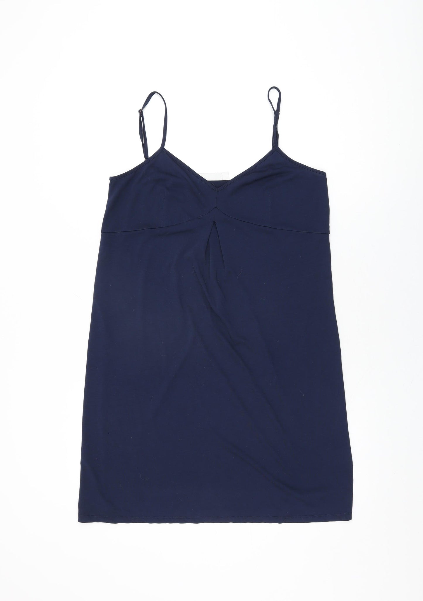 Cucumber Womens Blue Polyester Basic T-Shirt Size 10 V-Neck