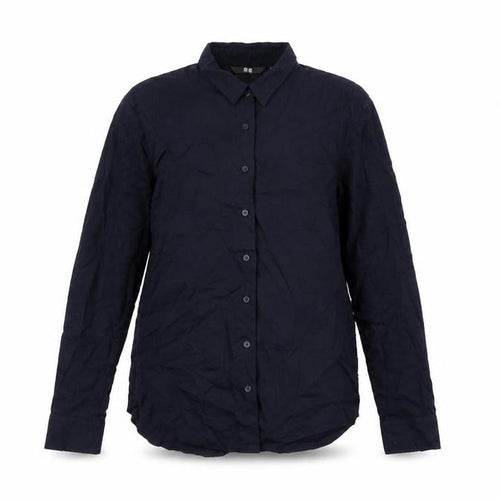 Uniqlo Womens Blue Viscose Basic Button-Up Size XS Collared