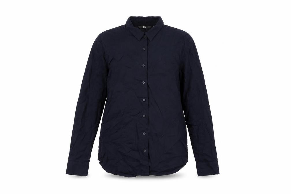 Uniqlo Womens Blue Viscose Basic Button-Up Size XS Collared