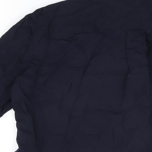 Uniqlo Womens Blue Viscose Basic Button-Up Size XS Collared
