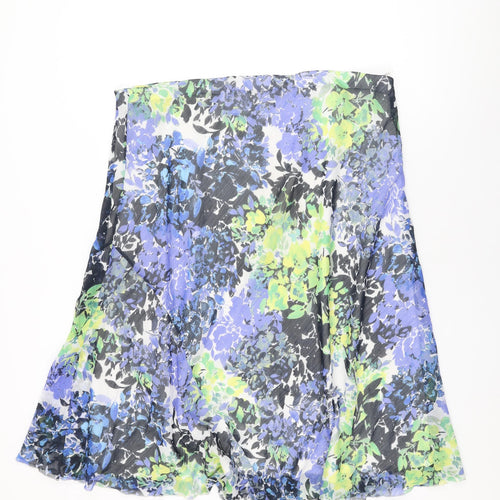 Isle Womens White Floral Polyester Swing Skirt Size 20