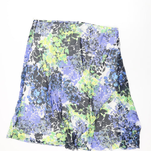 Isle Womens White Floral Polyester Swing Skirt Size 20