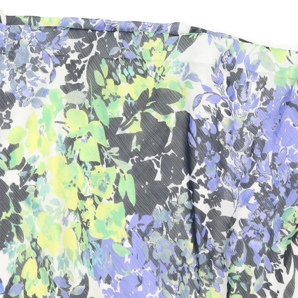 Isle Womens White Floral Polyester Swing Skirt Size 20