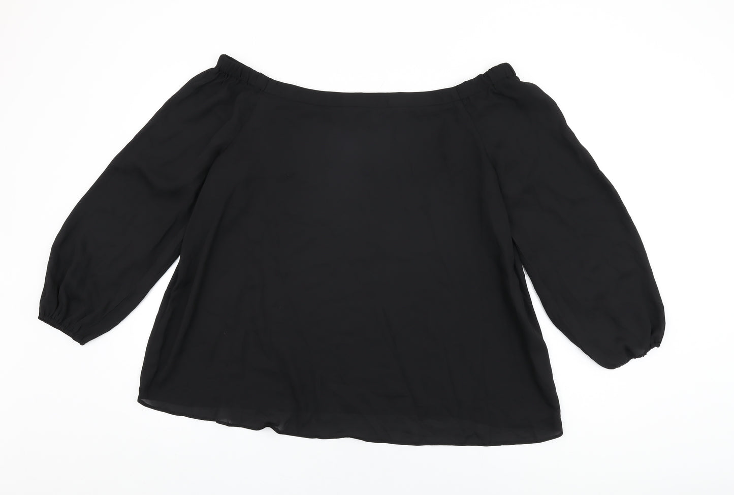 Simply Be Womens Black Polyester Basic Blouse Size 20 Off the Shoulder