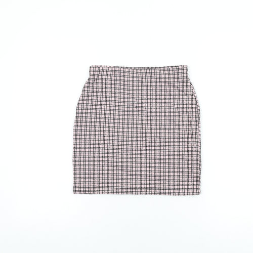 New Look Womens Pink Geometric Polyester Mini Skirt Size 8