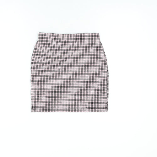 New Look Womens Pink Geometric Polyester Mini Skirt Size 8