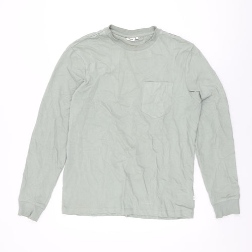 Kin Mens Green Cotton T-Shirt Size S Round Neck