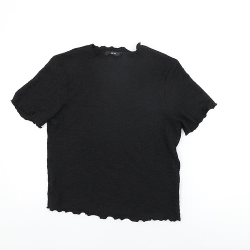 NEXT Womens Black Polyester Basic T-Shirt Size 16 Round Neck