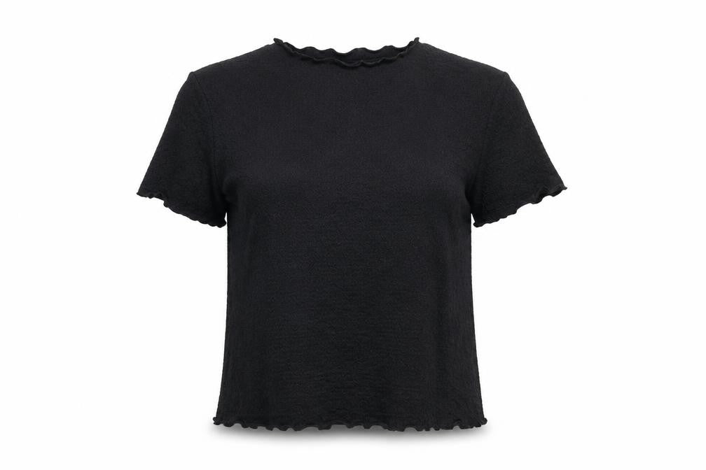 Next Womens Black Polyester Basic T-Shirt Size 16 Round Neck