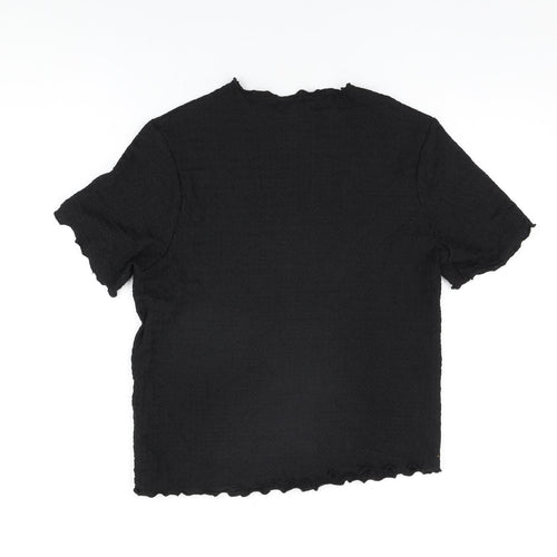 NEXT Womens Black Polyester Basic T-Shirt Size 16 Round Neck