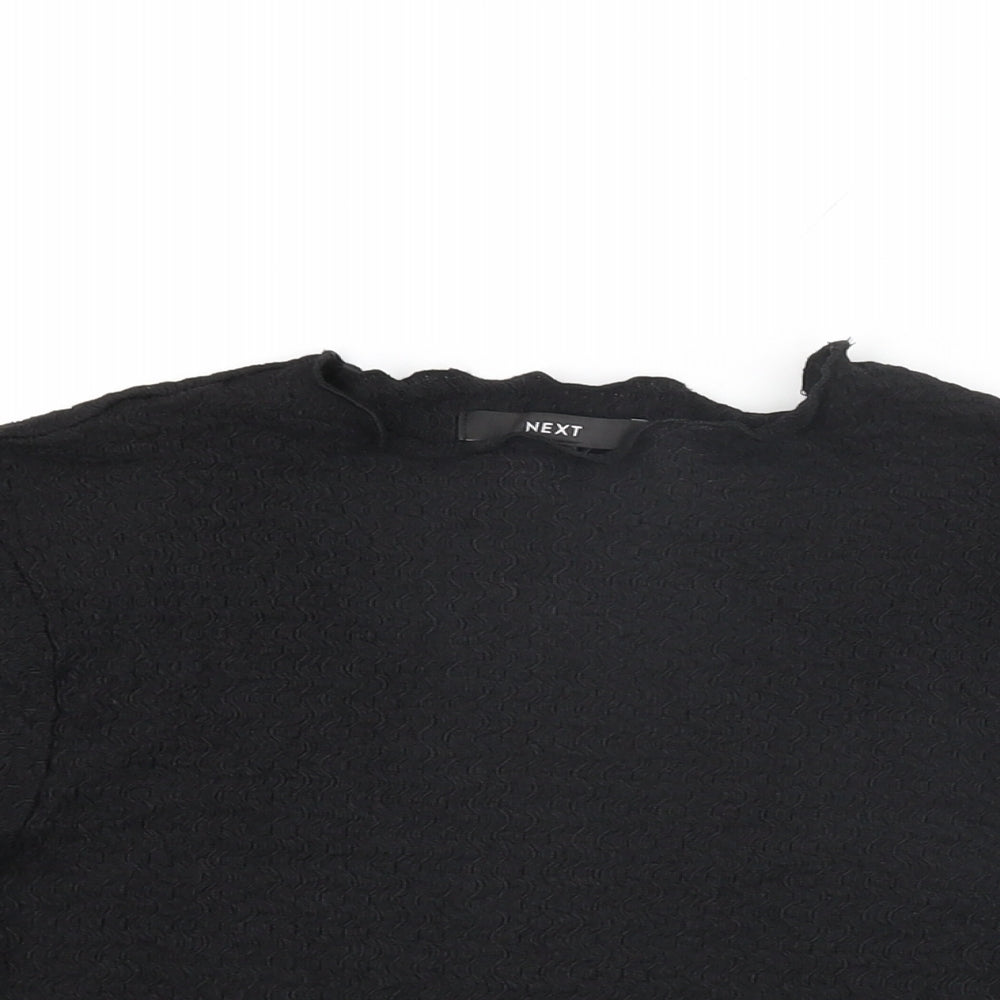 NEXT Womens Black Polyester Basic T-Shirt Size 16 Round Neck