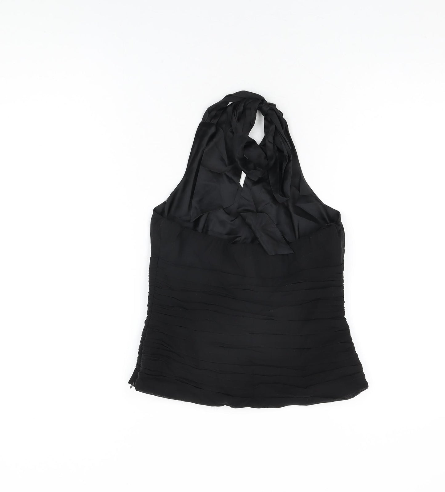 Coast Womens Black Silk Basic T-Shirt Size 10 Halter