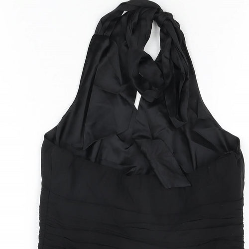 Coast Womens Black Silk Basic T-Shirt Size 10 Halter