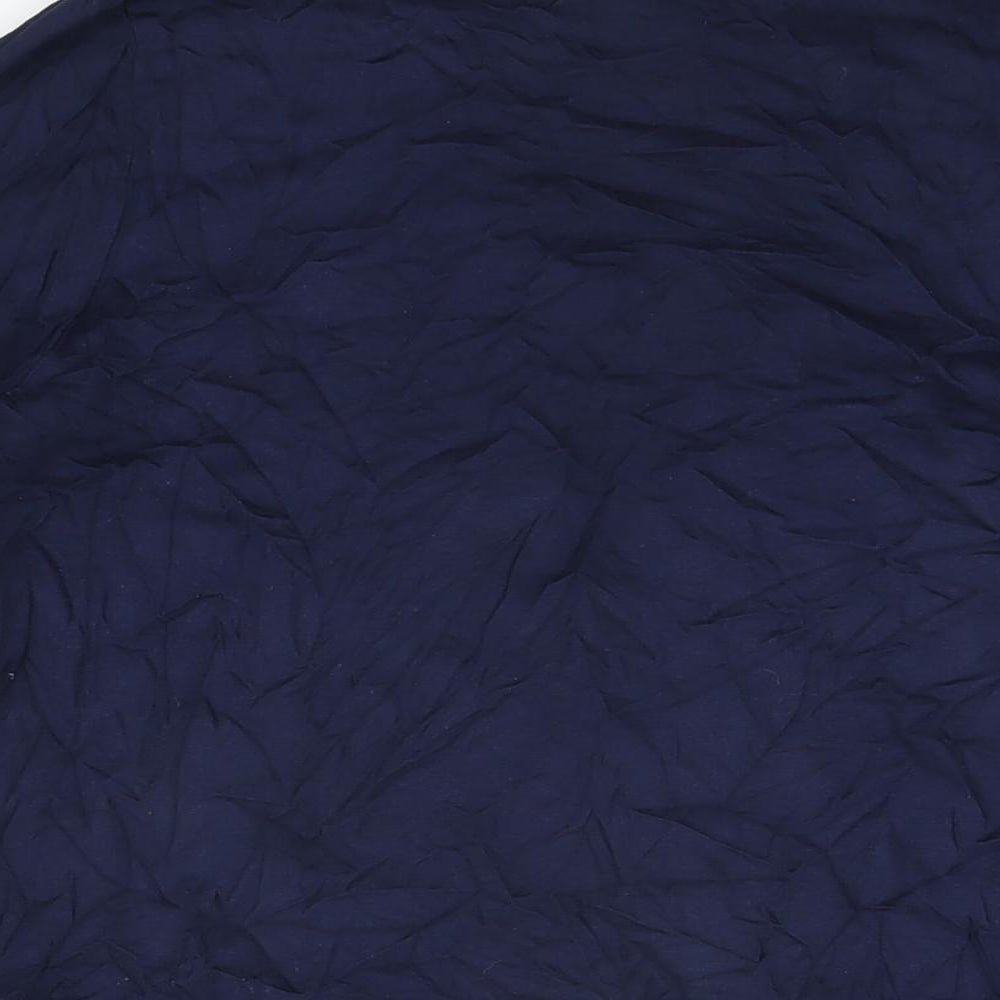 Bonmarché Womens Blue Floral Viscose Basic T-Shirt Size 16 Round Neck