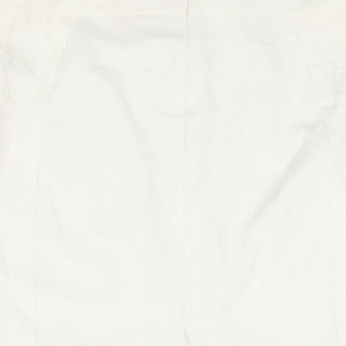 Mango Womens White Polyester Straight & Pencil Skirt Size 12 Zip