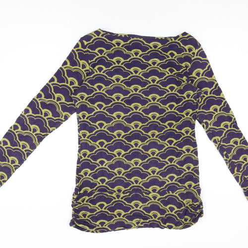 Lily Originals Womens Purple Geometric Viscose Basic T-Shirt Size 14 Round Neck