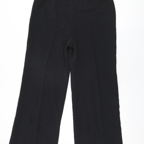 Kaliko Womens Black Geometric Polyester Trousers Size 10 L30 in Regular Zip