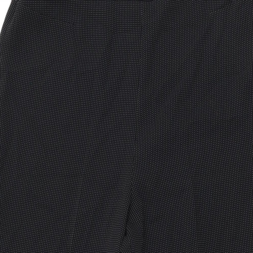 Kaliko Womens Black Geometric Polyester Trousers Size 10 L30 in Regular Zip