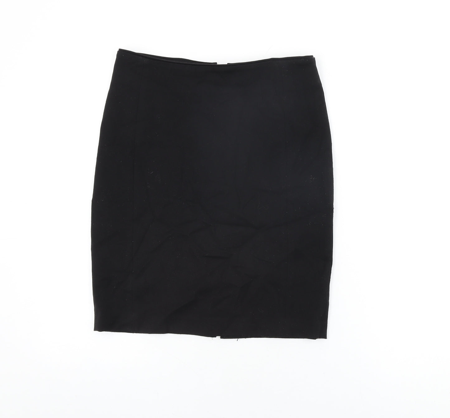 H&M Womens Black Polyester Mini Skirt Size 10 Zip