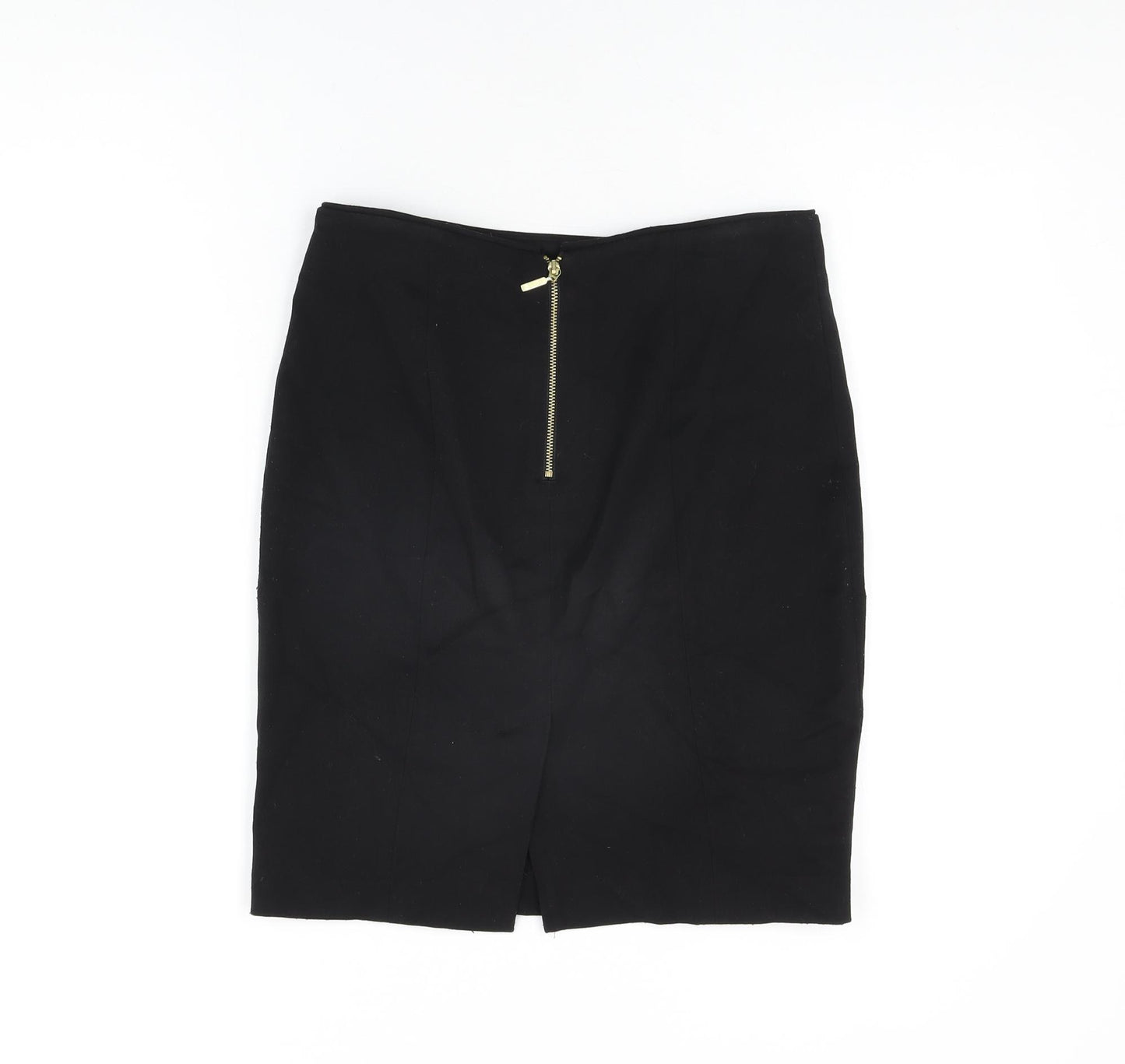 H&M Womens Black Polyester Mini Skirt Size 10 Zip