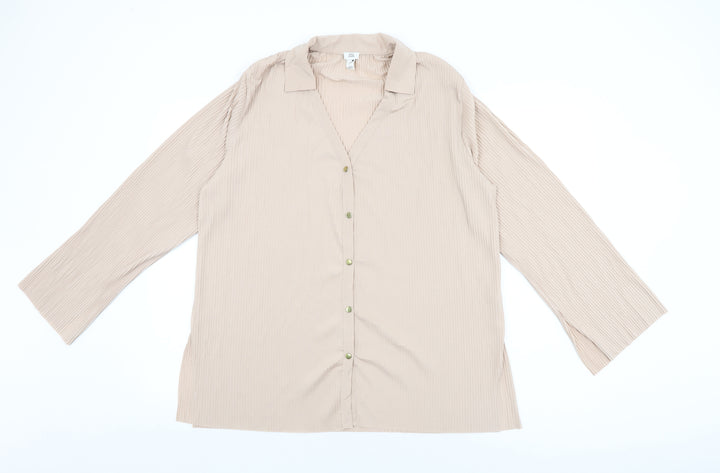 River Island Womens Pink Polyester Basic Button-Up Size 12 Collared