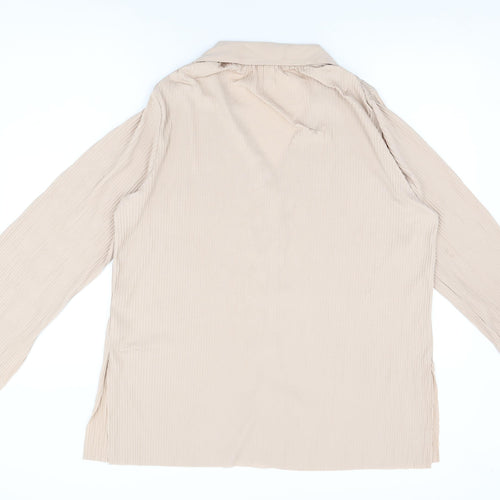 River Island Womens Pink Polyester Basic Button-Up Size 12 Collared