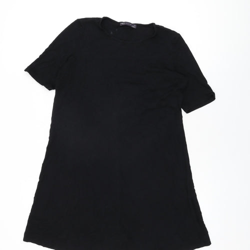 Marks and Spencer Womens Black Viscose Shift Size 14 Round Neck Pullover