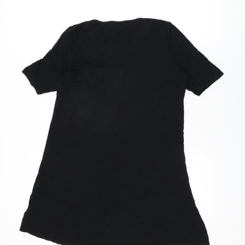 Marks and Spencer Womens Black Viscose Shift Size 14 Round Neck Pullover