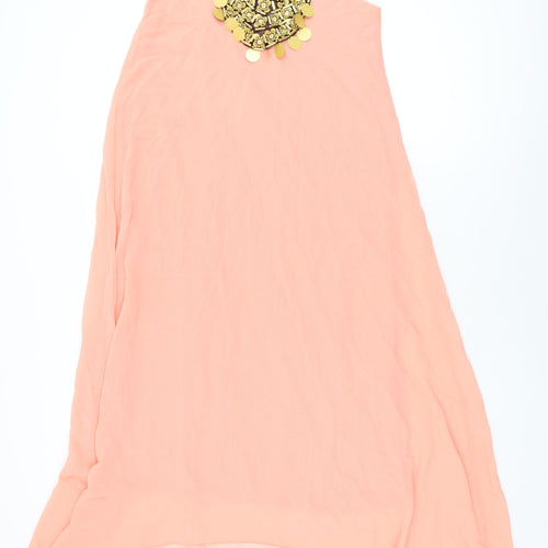 Boohoo Womens Pink Polyester Maxi Size 10 Round Neck Pullover