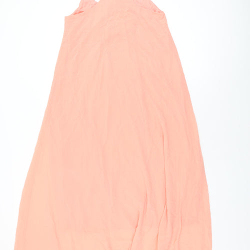 Boohoo Womens Pink Polyester Maxi Size 10 Round Neck Pullover