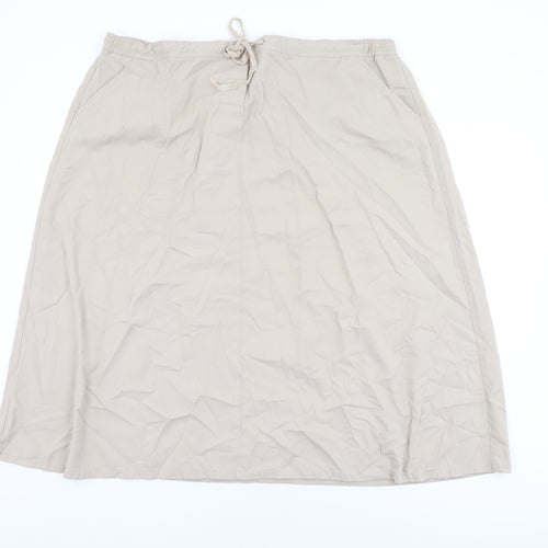 Bonmarché Womens Beige Polyester Swing Skirt Size 24 Drawstring