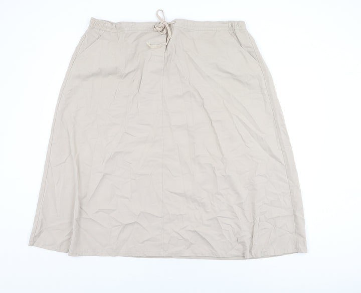 Bonmarché Womens Beige Polyester Swing Skirt Size 24 Drawstring
